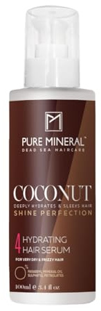 PURE MINERAL - Haarserum mit Kokosöl für genährtes Haar - 100ml | Das Kokosöl-Serum pflegt trockene Spitzen, verleiht Glanz und hilft, Frizz zu kontrollieren.