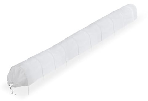 Relaxdays 7 m, Bianco Serra per Orto con Archetti, Tunnel, Giardino, Protezione Piante da Uccelli e Parassiti, Ferro, Tessuto Non Tessuto