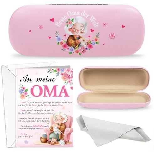 HOWAF Oma und Opa Geschenke, Brillenetui Oma Brillenetui Opa, Brillenetui und Oma Opa, mit Karte Oma Karte Opa, Weihnachtsgeschenke für Oma und Opa, Geburtstag Jahrestag Weihnachten Geschenk