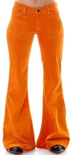 COMYCOM Damen Cord Schlaghose orange W32/L36
