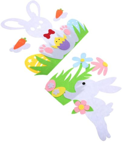 Toyvian 2stücke Teiliges Ostern Hase Bastelset Aus Vliesstoff Für Fröhliche Frühjahrsdeko Süße Tür Und Fensterdekoration Mit Blumen Und Karottenmotiv Für Festliche Anlässe