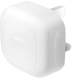 Belkin BoostCharge 20W Cubic Wall Charger, USB-C Power Delivery Fast Charging for Apple iPhone Air, iPhone 16, iPhone 15, Samsung Galaxy S25, Google Pixel, iPad, AirPods & More - White