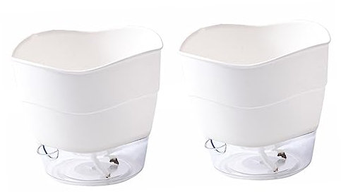 BESPORTBLE 2pièces Pot De Fleurs Plastique à Suspendre avec Arrosage Automatique Bac à Plantes Simple pour Petites Plantes Support De Rangement