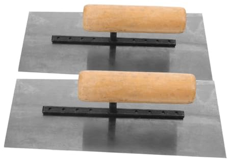 Frattazzo per Finitura 200mm con Manico in Legno, 2 Pezzi