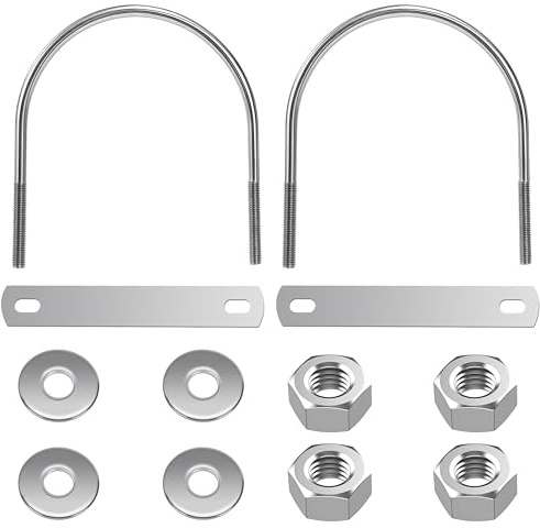 Tunejoy Perno en U Redondo M6 Pernos en U de Acero Inoxidable para Fijación de Tubería Interno Ancho: 89mm Altura: 109mm 2 Piezas