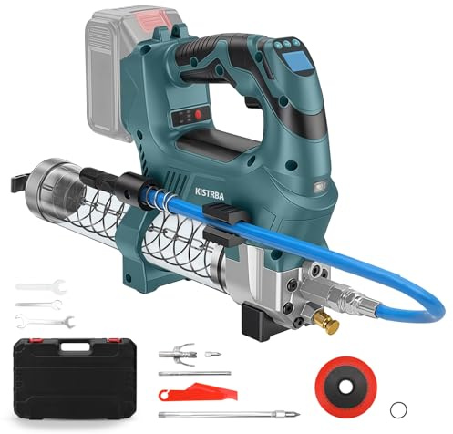 Pressa per grasso a batteria Makita 18 V (senza batteria), 12000 PSI 160 g/min, motore brushless con indicatore LED di misurazione, scarico automatico della pressione, pressa quantitativa per grasso
