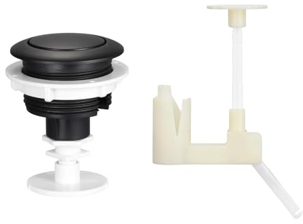 Gralara Piezas de reparación para botón de descarga de inodoro, botón de descarga de tanque de agua de inodoro, accesorios para el hogar, Negro