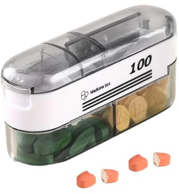 Coupe Comprimé Splitter Coupe Médicaments Réglable et Accessoires | Mini Découpeur Pilules pour Soins aux Personnes Âgées Bureau