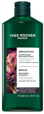 Yves Rocher Reparierendes - Shampoo - 300 ml | Kräftigendes Shampoo für geschädigtes Haar - Cynara & pflanzliches Keratin - Ohne Sulfate und Silikone