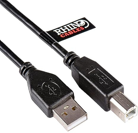 rhinocables USB Printer Cable (0.5m) | Versatile Use: Connected a variety of devices to all brands of computers and laptops. Including mice, keyboards, external