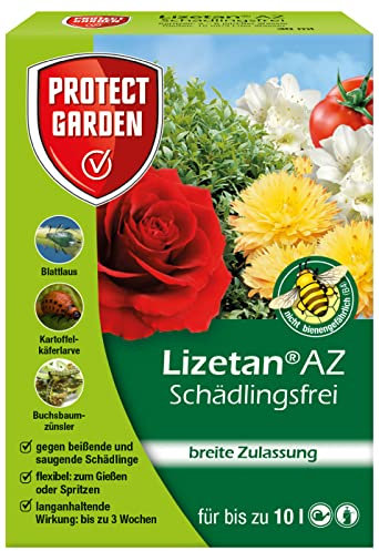PROTECT GARDEN Lizetan AZ Schädlingsfrei, gegen Schädlinge an Zierpflanzen, Rosen, Gemüse und Obst, 30 ml Konzentrat