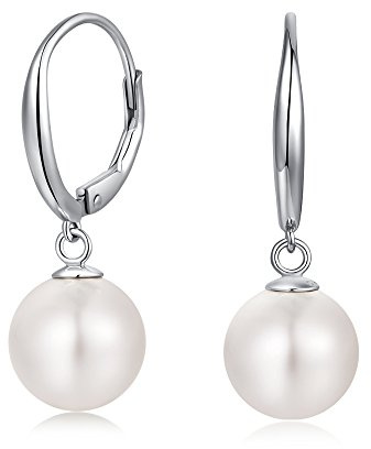 Örhängen Pärlpärlor 925 Sterling Silver Pärlörhängen för Kvinnor Pärla Smycken Gåvor Pärla 8-10mm, taglia unica, Sterlingsilver, Pärla
