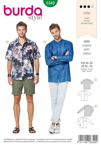 Burda B6349 Patron de Couture, Papier, Blanc, 46-60