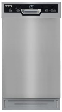 SPT SD-9254SSB 18″ Wide Built-In Stainless Steel Dishwasher w/Heated Drying, ENERGY STAR, 6 Wash Programs, 8 Place Settings and Stainless Steel Tub