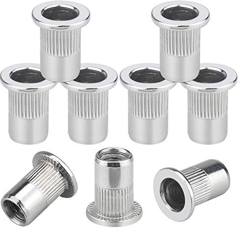 XAVSWRDE 50 Stücke Nietmuttern aus Edelstahl Blindnietmutter M6 Rund Gewindenieten Einnietmuttern Senkkopf Silber Blindmuttern Gewinde Nietmutter für Befestigung Autor Möbeln Dekorationen Handwerk