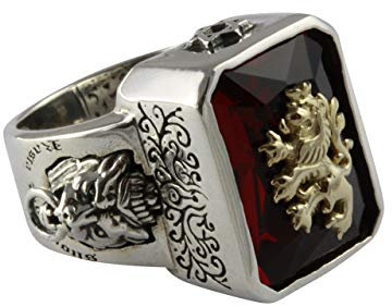 myringshop Löwen Ring Rasta Löwe Lion Silberring 925 Silber (65 (20.7))