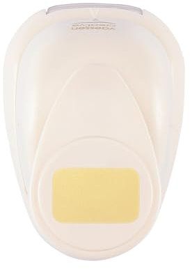 Vaessen Creative Craft Paper Punch - Rectangle with Rounded Corners - 1,5 x 2,3 cm - Circle Cutter for Crafting and Card Making, White/Pink