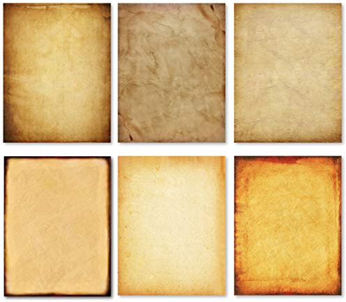 60 Pack Antique Stationery Paper - Old Fashion Aged Classic Vintage Assorted Design – Double-side Parchment Paper - Perfect for Certificate, Crafting, Invitations & other Art Projects - 8.5x11 Inches