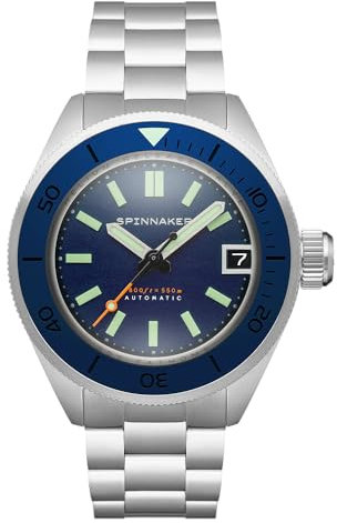 Spinnaker Herren 45mm Piccard Automatik Dark Cerulean Uhr mit Edelstahlarmband SP-5098-22