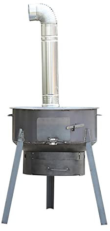 Poêle À Bois Portable, Poêle De Cuisson En Fer Pur Sans Fumée Intérieur/extérieur, Poêle De Chauffage Rural, Adapté Pour Le Charbon, Le Bois, La Paille De Culture, Les Granulés De Biomasse,52CM