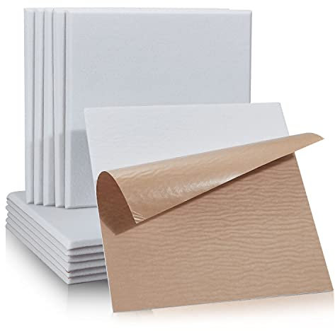 Quadratische Akustikplatten selbstklebend 12 Stück I Schallabsorber Schallschutz mit hoher Dichte für Wand Decken Holz & Tür - Akustikpanel Schallschutzplatten Akustikplatte, 30x30x0.9cm, Weiß