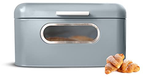 Sendez Boîte à pain en métal avec fenêtre