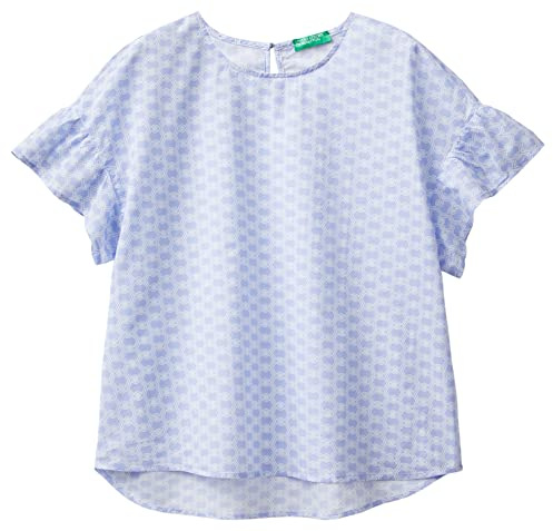 United Colors of Benetton Blusa 5OA95QD65 Camicia, Lilla a Fantasia Geometrica 79Q, S Donna
