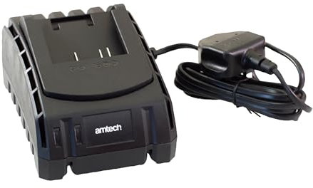 Amtech - 18V Drill Battery Charger for Cordless Drills and Power Tools - Lightweight and Portable, Home DIY, Quick Charge for 1 Hour of DIY with LED Indicator Light, Lithium Ion Battery
