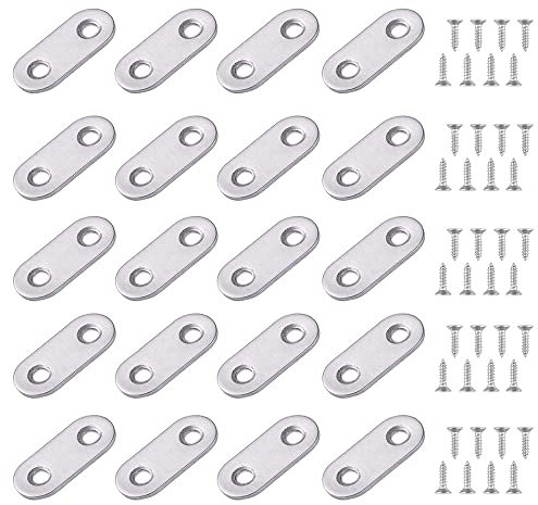 24 Pezzi Staffe Angolo Piatte Staffa Angolare Staffa Piastre di Giunzione Connettore Piatto 16*36mm Staffe Piatto di Giunzione per Fissaggio Mensola Mobili
