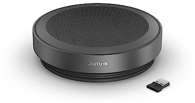 Jabra Speak2 75 trådlös Bluetooth-högtalare – bärbar högtalare med 4 brusreducerande mikrofoner, 65 mm fulldistanshögtalare och USB-A Bluetooth-adapter – certifierad Microsoft Teams-högtalare –