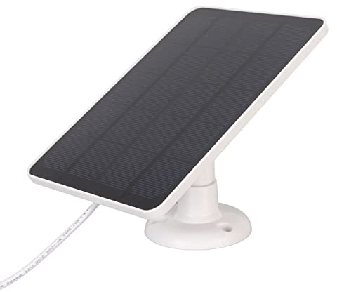 4W Solpanel för Säkerhetskamera, DC 5V Micro USB & USB C-port Solpanel, IP65 Vattentät Solcellsladdare för Eufycam Essential Spotlight/XL Spotlight-kameror (Vit)
