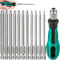 Funmo Torx Schraubendreher Set, 100mm T6-T40 Torx Magnetische Sternschraubenzieher Satz Torx Bit Set mit Griff Lang Sechskant Schaft S2 StahlStern Kopf Schraubenzieher