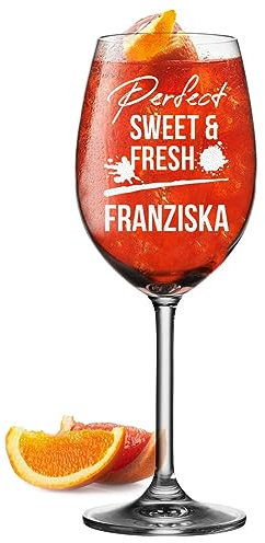 polar-effekt Aperol Aperitif Glas 460 ml Volumen mit Gravur - Trinkglas mit Namen - das Geschenk für Männer - für Lillet, Wein und Sangria - spülmaschinenfestes Cocktailglas als Geburtstagsgeschenk