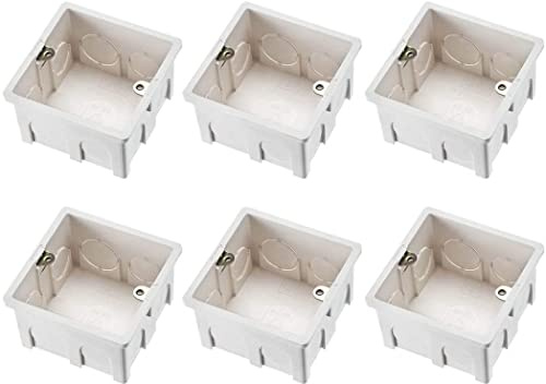 XYWHPGV Caja de interruptor de pared Tomacorriente eléctrico Montaje empotrado 86 Tipo de una sola cuadrilla 6pcs(0f80a 15f3e aadce 4e5b3 1b1c6 c7340