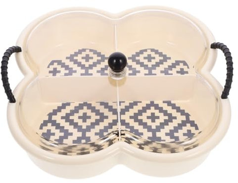 HOLIDYOYO Snack-Serviertablett Transparentes Vorspeisentablett Mit Deckel 4 Fächer Lebensmittelaufbewahrung Aus Kunststoff Organizer Für Getrocknete Früchte Nüsse Süßigkeiten Süße Kekse