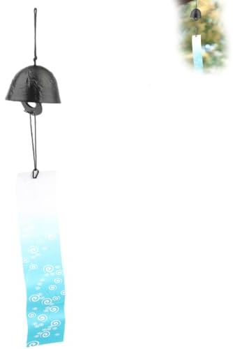 Campanelli Eolici Giapponesi Campane in Ghisa, Campana a Vento in Metallo Nambu Stile Furin Decorazione da Appendere Campana a Vento del Tempio Benedetto Per Patio da Giardino
