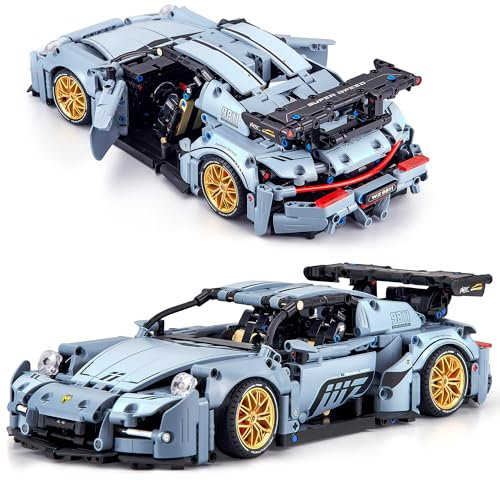 HIGH GODO Technik Auto Klemmbausteine, 1465 Teile 1:14 Supersportwagen Modell Bausteine Set, Rennauto Geschenke für Jugendliche ab 12 Jahre oder Erwachsene