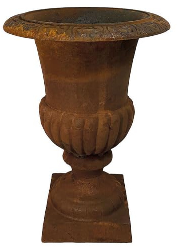 Französische Louvre Vase Groß Gusseisen Schwer Antik-Stil Edel- Rostig 62 cm