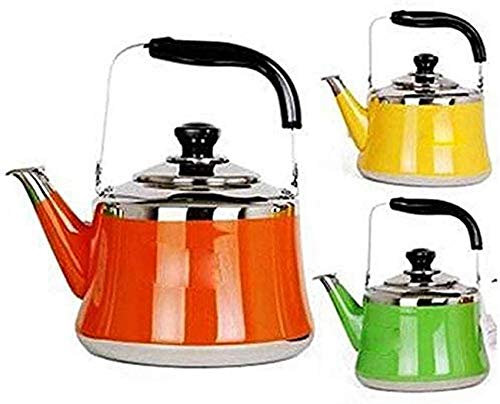 Bouilloire sifflante de grande capacité à ébullition la plus rapide, bouilloire en acier inoxydable 304, à gaz, électrique, cuisinière à induction, bouilloire de couleur, bouilloire à thé, Orange, 5L