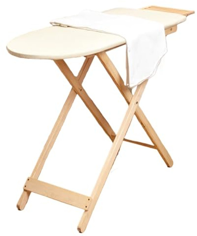 Table À Repasser Verticale en Bois Home Table À Repasser Vintage Pliante Table À Repasser Compacte Et Robuste avec Repose-Fer Hauteur Réglable (31''-35.4'')(Style2)