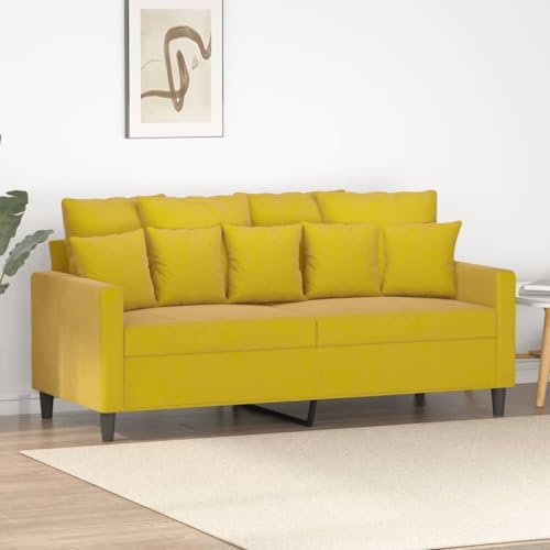 LAPOOH 2-Sitzer-Sofa Gelb 140 cm Samt, Loungesofa, Sofas & Couches, Relaxsofa, Couch für Wohnzimmer, 359309