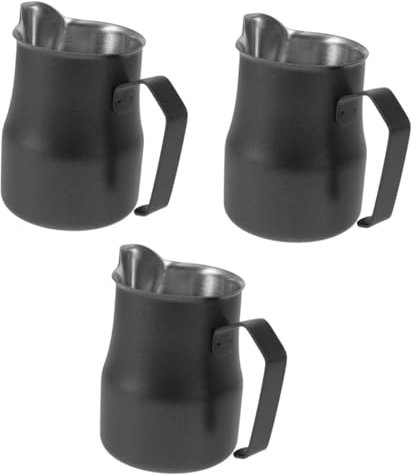 Angoily 3piezas Taza De Café De Acero Inoxidable Puntiagudo Espumador De Leche Para Arte Latte Para Cafeterías y Uso Doméstico
