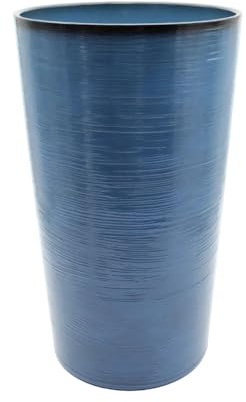 Gardening Naturally Tall Blue Outdoor or Indoor Plant Pot 55cm – Recycled Plastic Ceramic Effect Planter, Frost Proof Lightweight Garden Pot for Patio, Balcony & Indoor Plants