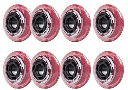JCCHT 82A Inline-Skates-Rad Blau Weinrot Star River PU-Rollen für Slalom Street Asphalt Road Skating Rollschuh-Räder, 8er-Pack,Rot,72mm