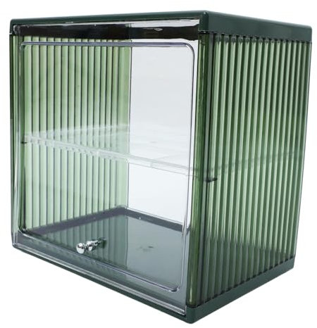 MUCKLILY Contenitore Per Pane Doppio Strato Trasparente in Plastica, Scatola Per Conservazione Pane Da Banco Cucina Per Snack e Frutta, Organizer Per Casa e Panetteria
