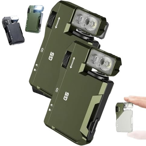 G5 EDC Light 400 Lumens, G5 Rechargeable EDC Flashlight with 180° Rotation & Dual Light, IP68 Waterproof Thin Design, for Outdoor, Emergency (Green*2)