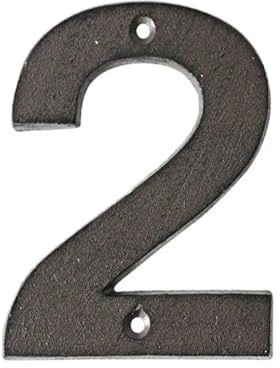 Numeri civici da 5 pollici Numero di porta moderno in ferro metallico 125 mm Cartello indirizzo per cassetta postale con viti, per decorazione parete appartamento, targhetta giardino, caffè(2)