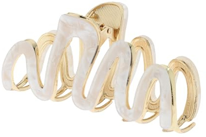 Zenner Haarspange - Marmor-Look Haarklammer Creme & Gold - Starker Halt