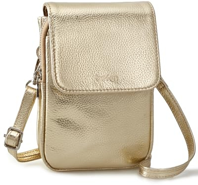 befen Genuine Leather Crossbody Bags for Women Phone Bag with RFID Blocking | Real Leather Handbags for Women Small Cross Body Bag for Women Multi-Functional Mobile Phone Bag with Adjustable Strap