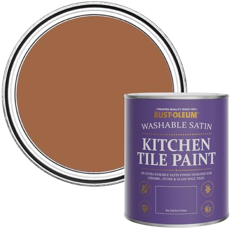 Rust-Oleum Water-Resistant Kitchen Tile Paint in Satin Finish - Cinnamon 750ml